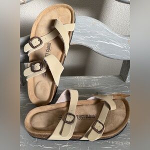 Project Cloud Beige Double-Buckle Sandals